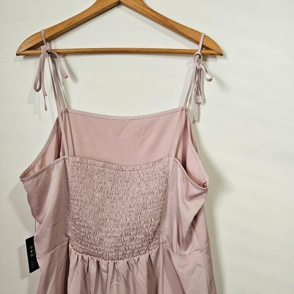 NWT EXPRESS LIGHT PINK TIE SHOULDER TANK DRESS TIERED RUFFLED HEM SIZE XL - Picture 6 of 16
